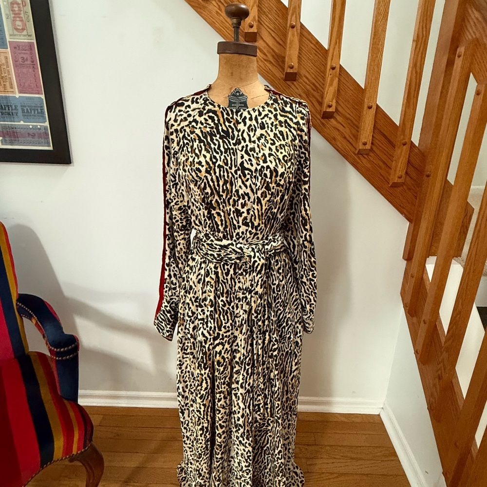 Proenza Schouler Animal Print Long Sleeve Dress